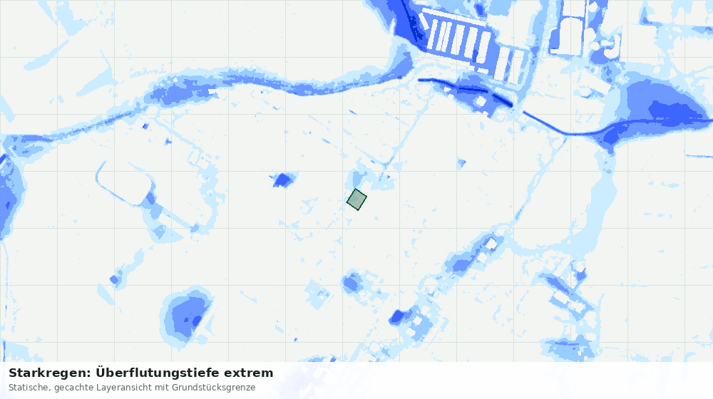 Statische Kartenansicht: Starkregen: Überflutungstiefe extrem