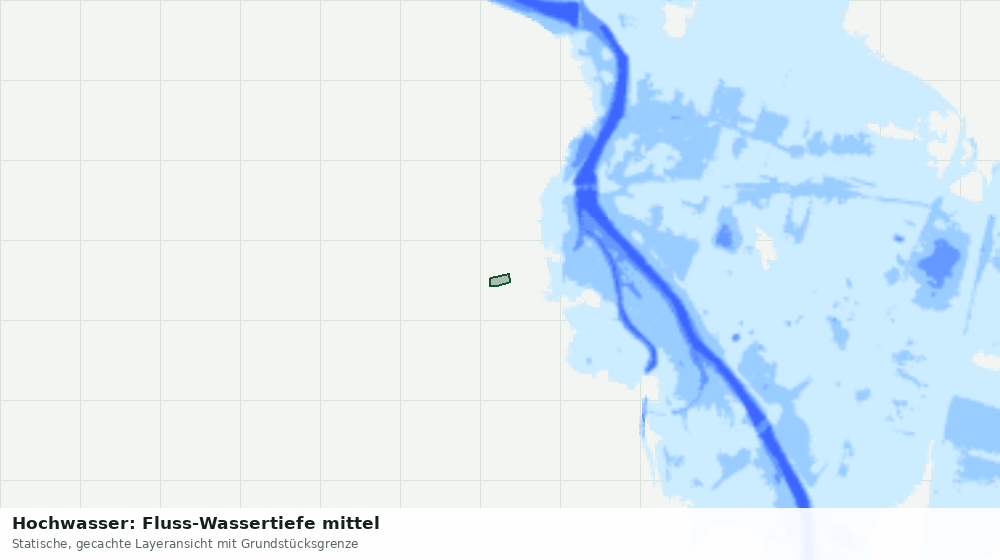 Statische Kartenansicht: Hochwasser: Fluss-Wassertiefe mittel