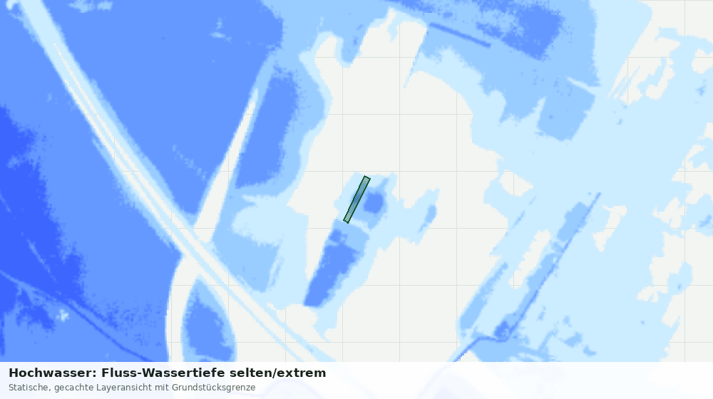 Statische Kartenansicht: Hochwasser: Fluss-Wassertiefe selten/extrem