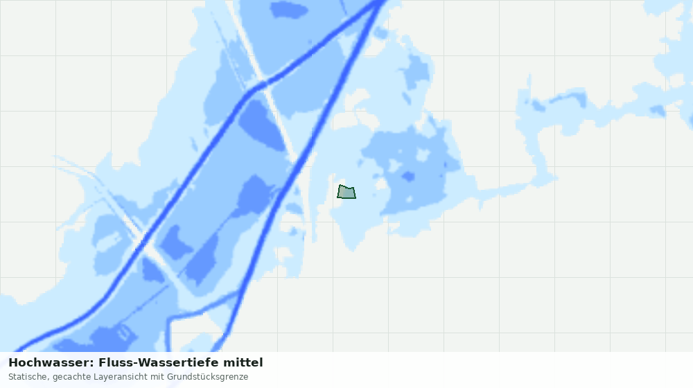 Statische Kartenansicht: Hochwasser: Fluss-Wassertiefe mittel