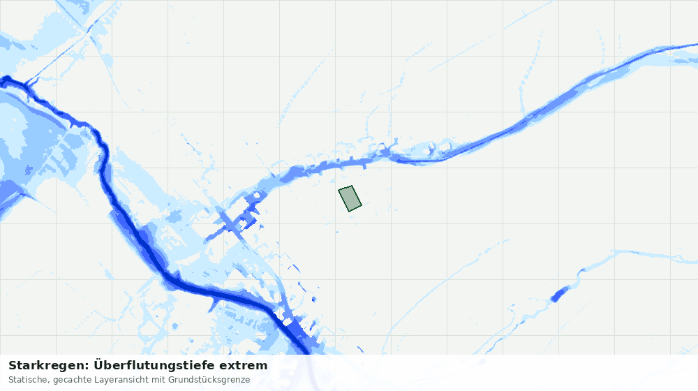 Statische Kartenansicht: Starkregen: Überflutungstiefe extrem