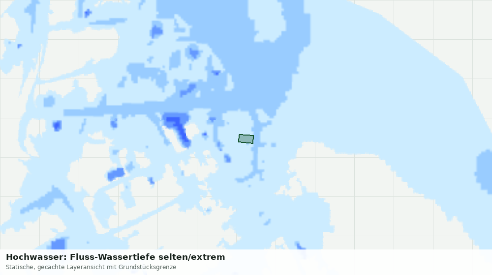 Statische Kartenansicht: Hochwasser: Fluss-Wassertiefe selten/extrem