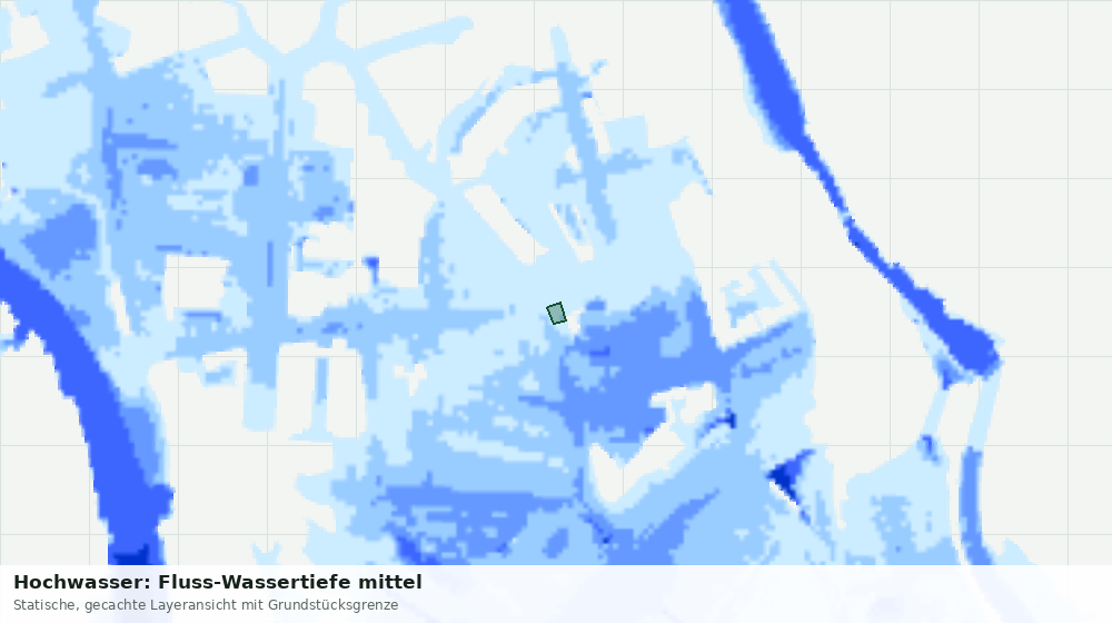 Statische Kartenansicht: Hochwasser: Fluss-Wassertiefe mittel