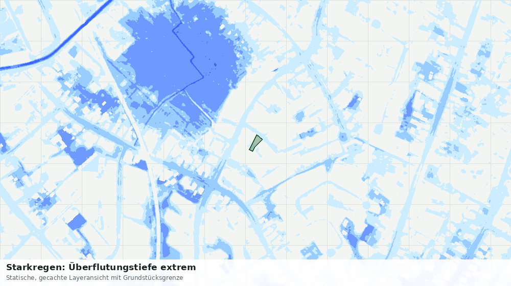 Statische Kartenansicht: Starkregen: Überflutungstiefe extrem