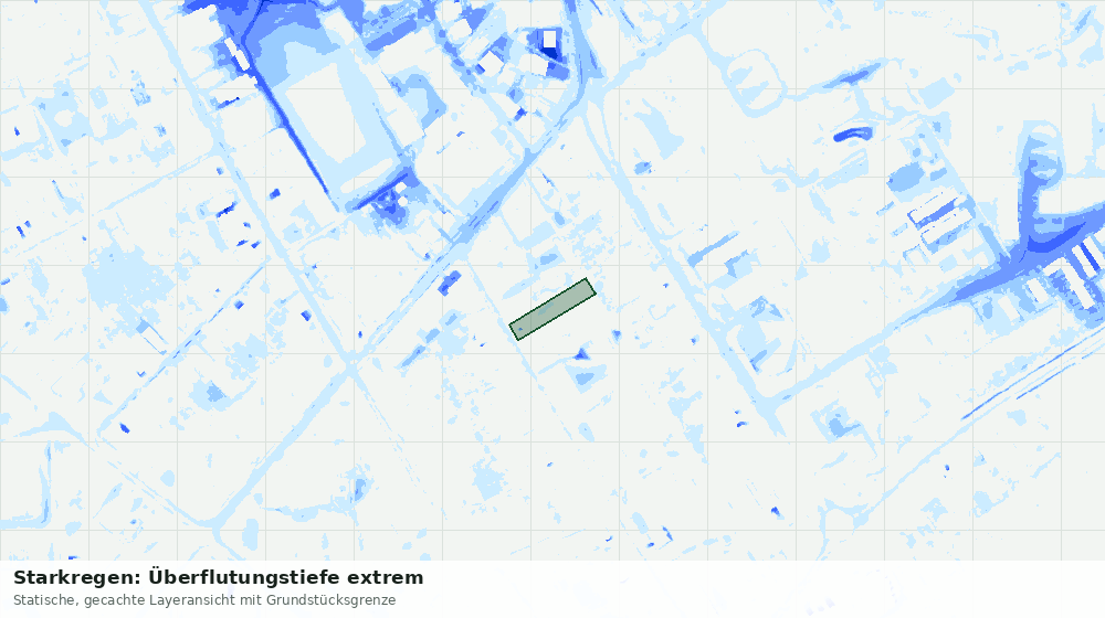 Statische Kartenansicht: Starkregen: Überflutungstiefe extrem