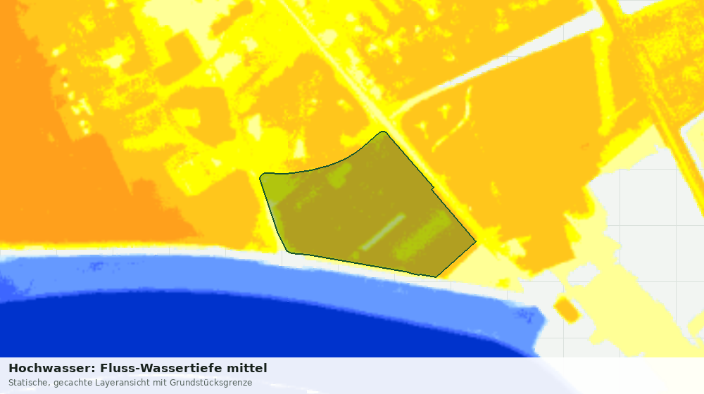 Statische Kartenansicht: Hochwasser: Fluss-Wassertiefe mittel