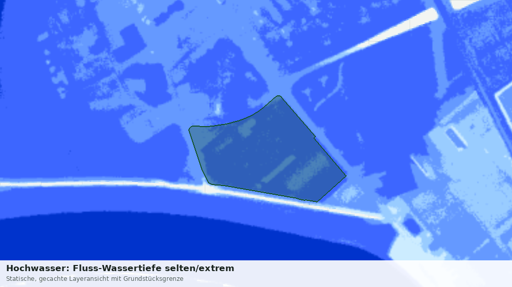 Statische Kartenansicht: Hochwasser: Fluss-Wassertiefe selten/extrem