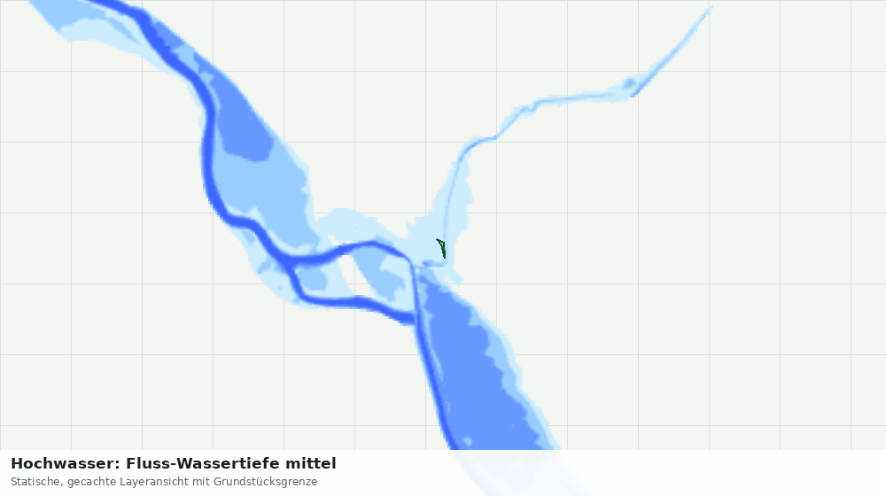 Statische Kartenansicht: Hochwasser: Fluss-Wassertiefe mittel