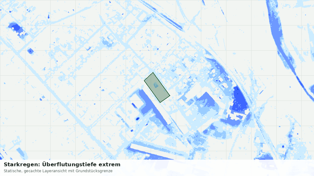 Statische Kartenansicht: Starkregen: Überflutungstiefe extrem
