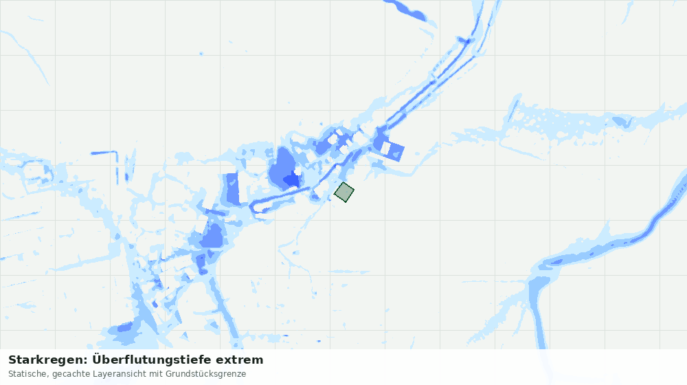 Statische Kartenansicht: Starkregen: Überflutungstiefe extrem