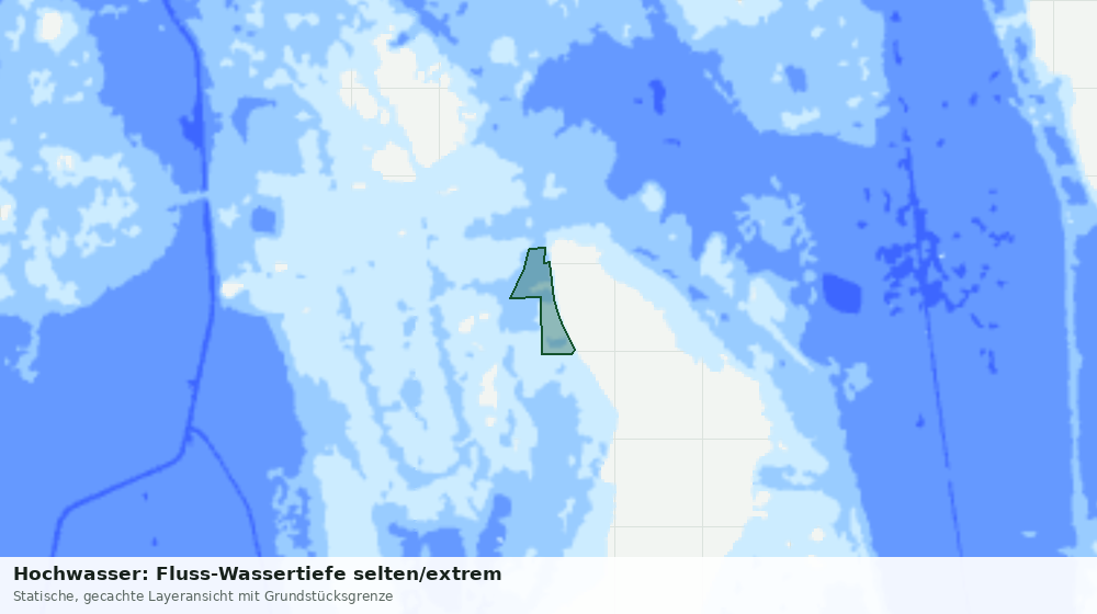 Statische Kartenansicht: Hochwasser: Fluss-Wassertiefe selten/extrem