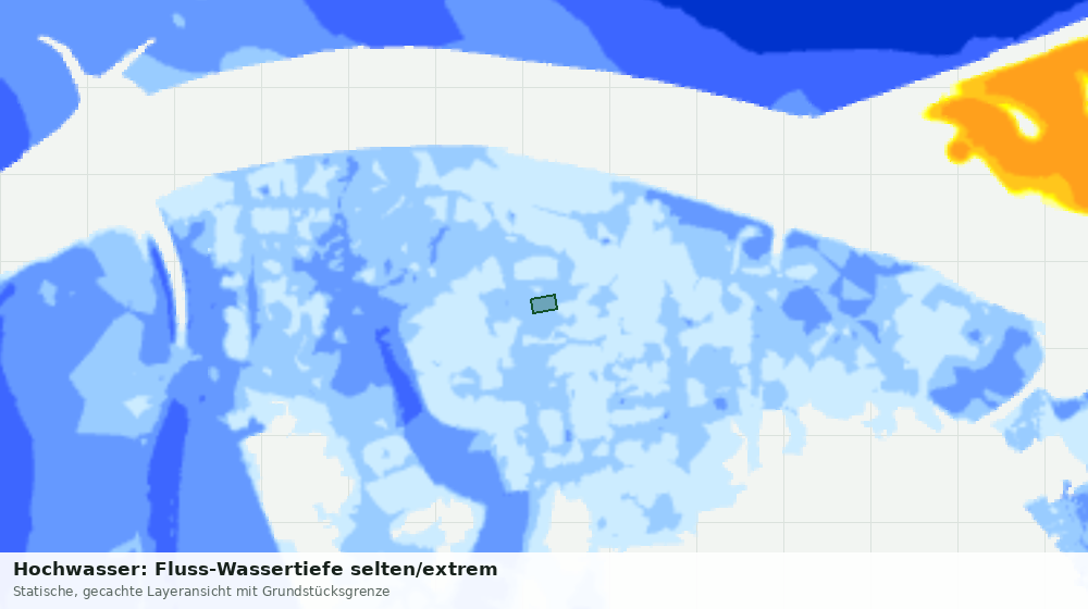 Statische Kartenansicht: Hochwasser: Fluss-Wassertiefe selten/extrem
