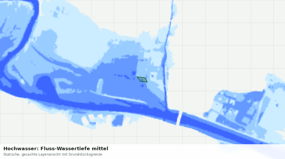 Statische Kartenansicht: Hochwasser: Fluss-Wassertiefe mittel