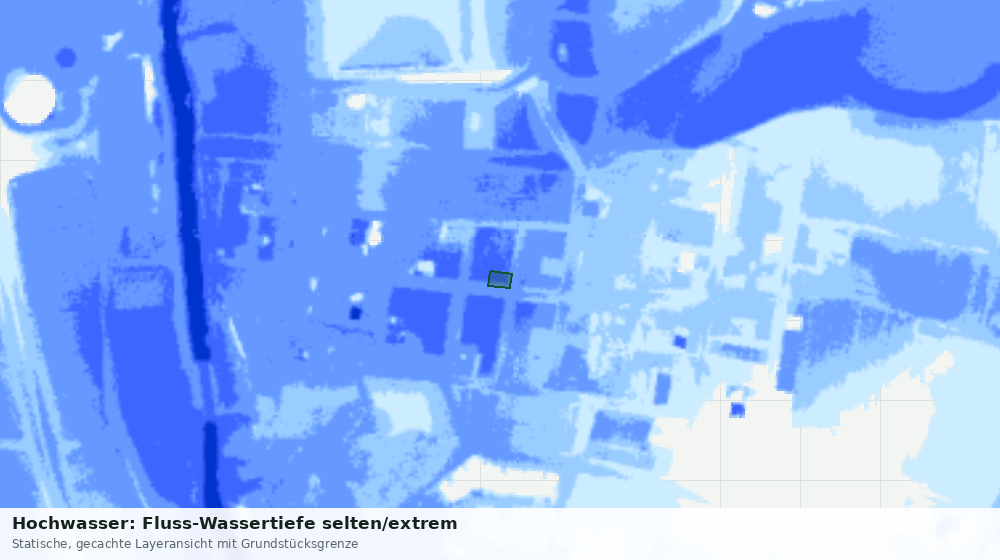 Statische Kartenansicht: Hochwasser: Fluss-Wassertiefe selten/extrem
