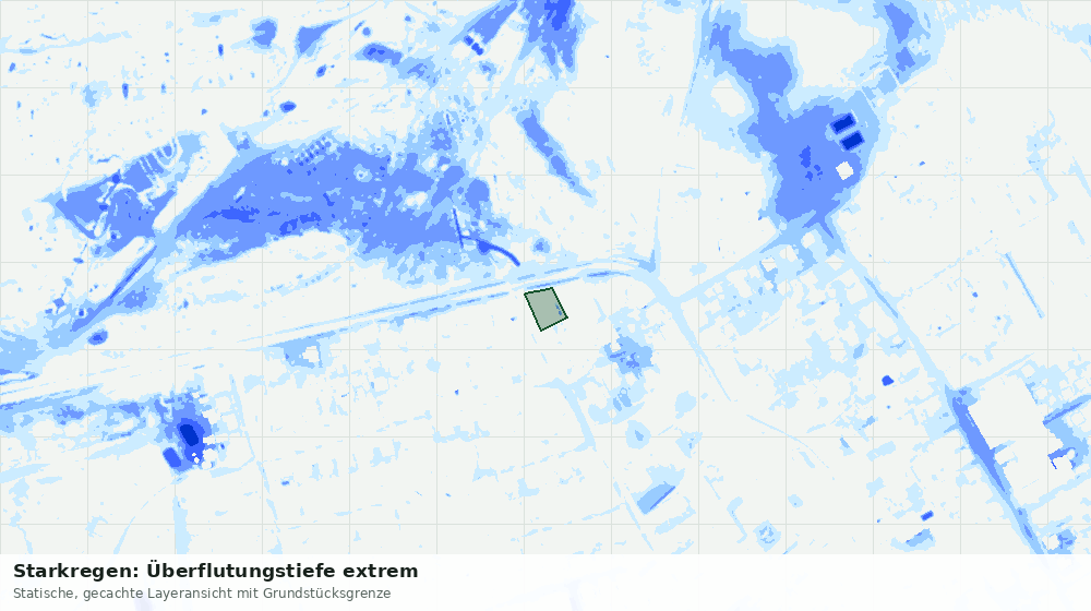 Statische Kartenansicht: Starkregen: Überflutungstiefe extrem