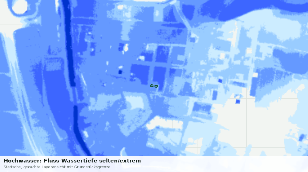 Statische Kartenansicht: Hochwasser: Fluss-Wassertiefe selten/extrem
