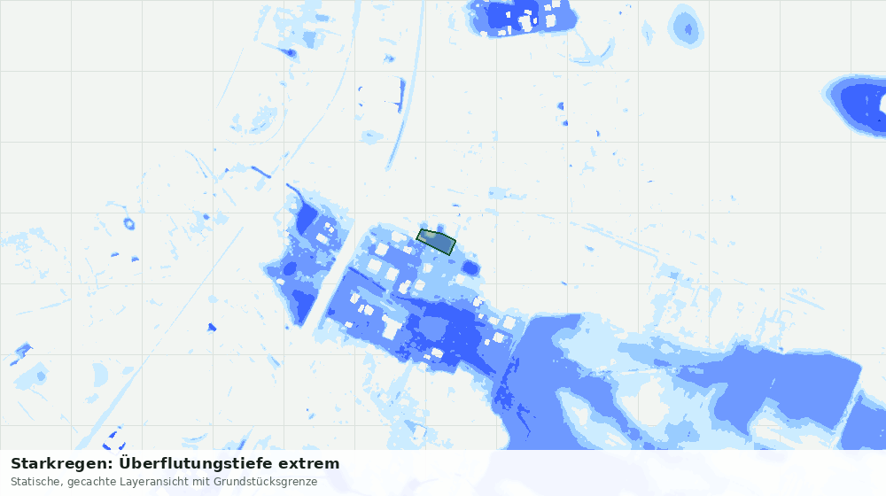 Statische Kartenansicht: Starkregen: Überflutungstiefe extrem