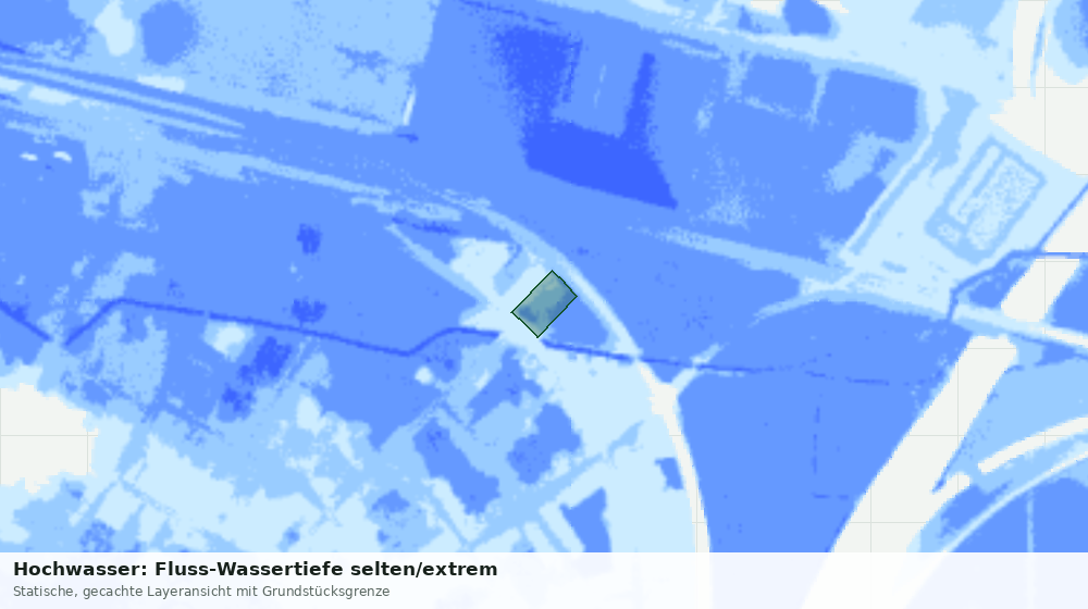 Statische Kartenansicht: Hochwasser: Fluss-Wassertiefe selten/extrem