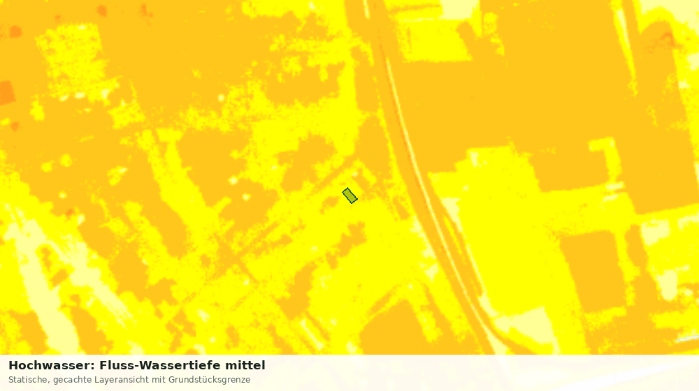 Statische Kartenansicht: Hochwasser: Fluss-Wassertiefe mittel
