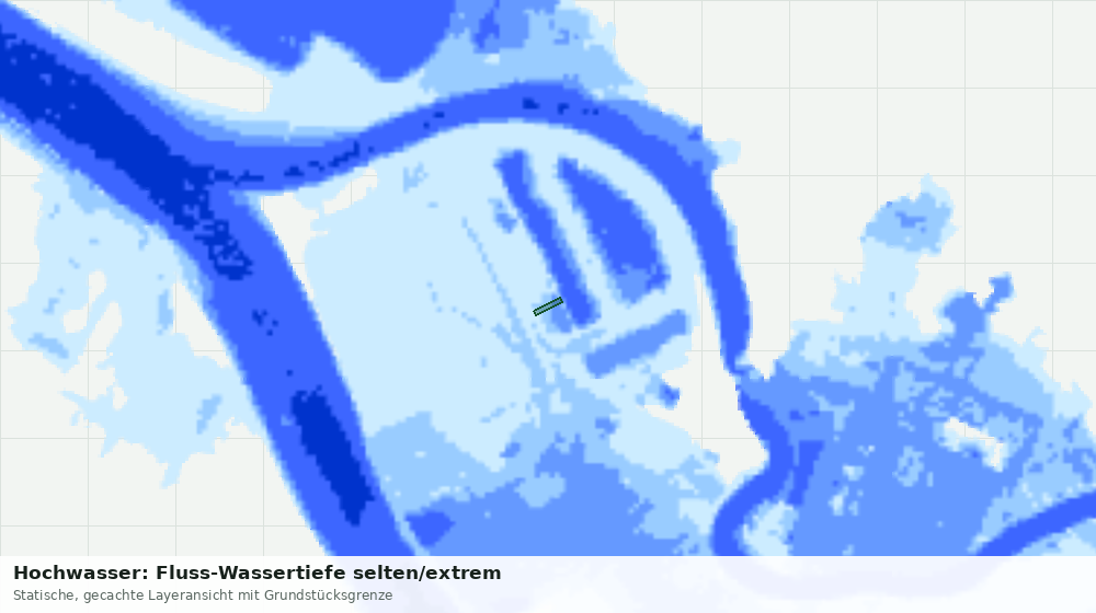 Statische Kartenansicht: Hochwasser: Fluss-Wassertiefe selten/extrem