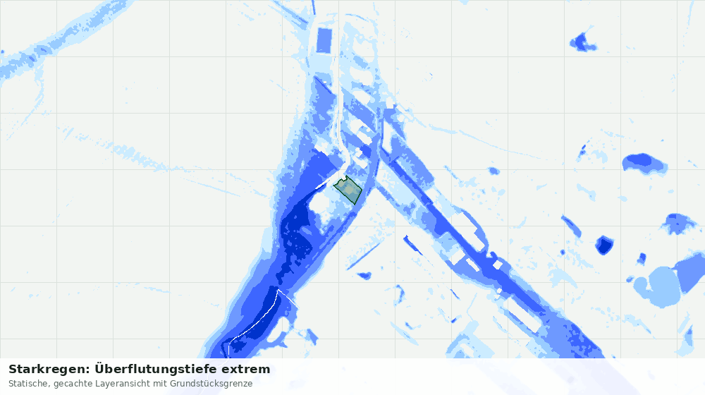Statische Kartenansicht: Starkregen: Überflutungstiefe extrem