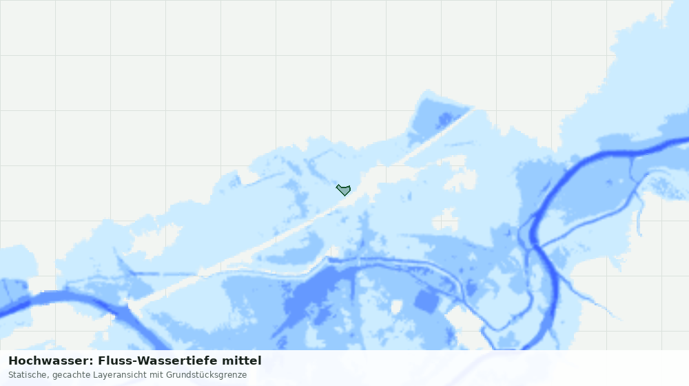 Statische Kartenansicht: Hochwasser: Fluss-Wassertiefe mittel