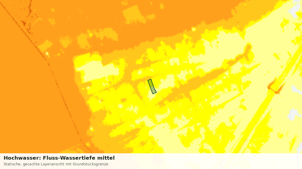 Statische Kartenansicht: Hochwasser: Fluss-Wassertiefe mittel