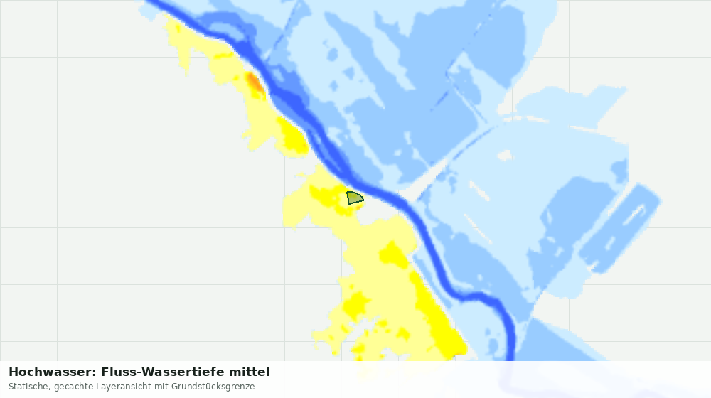Statische Kartenansicht: Hochwasser: Fluss-Wassertiefe mittel