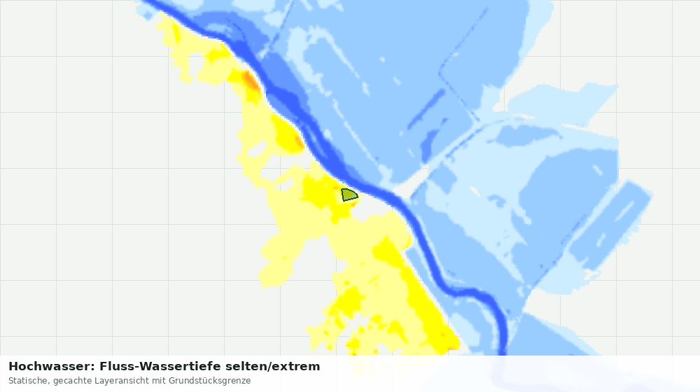 Statische Kartenansicht: Hochwasser: Fluss-Wassertiefe selten/extrem