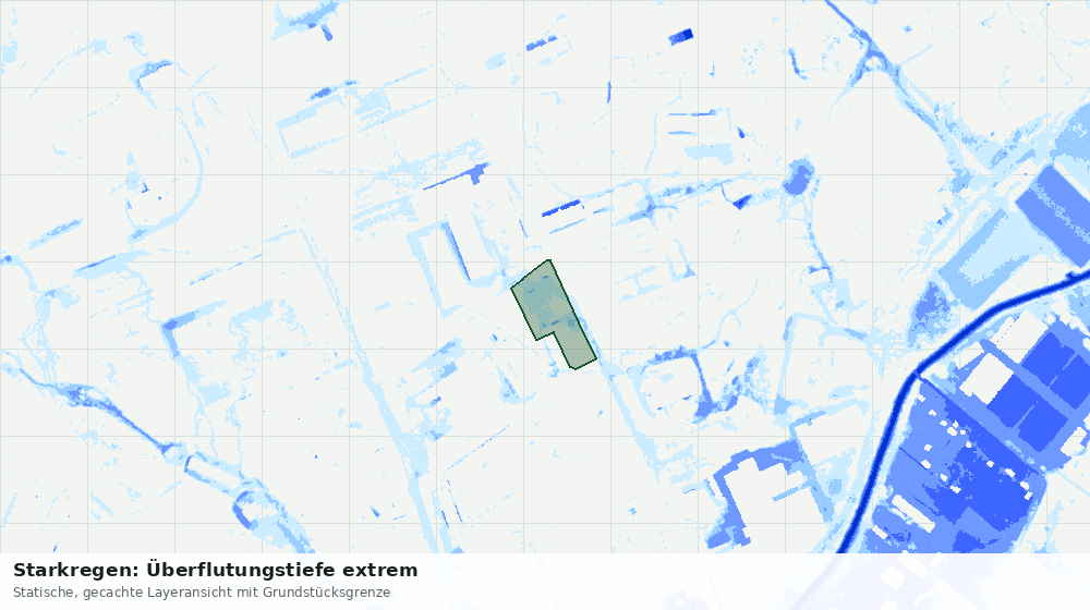 Statische Kartenansicht: Starkregen: Überflutungstiefe extrem