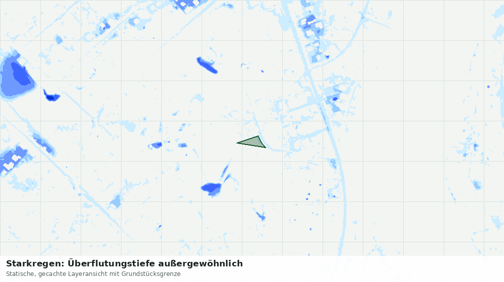 Statische Kartenansicht: Starkregen: Überflutungstiefe außergewöhnlich