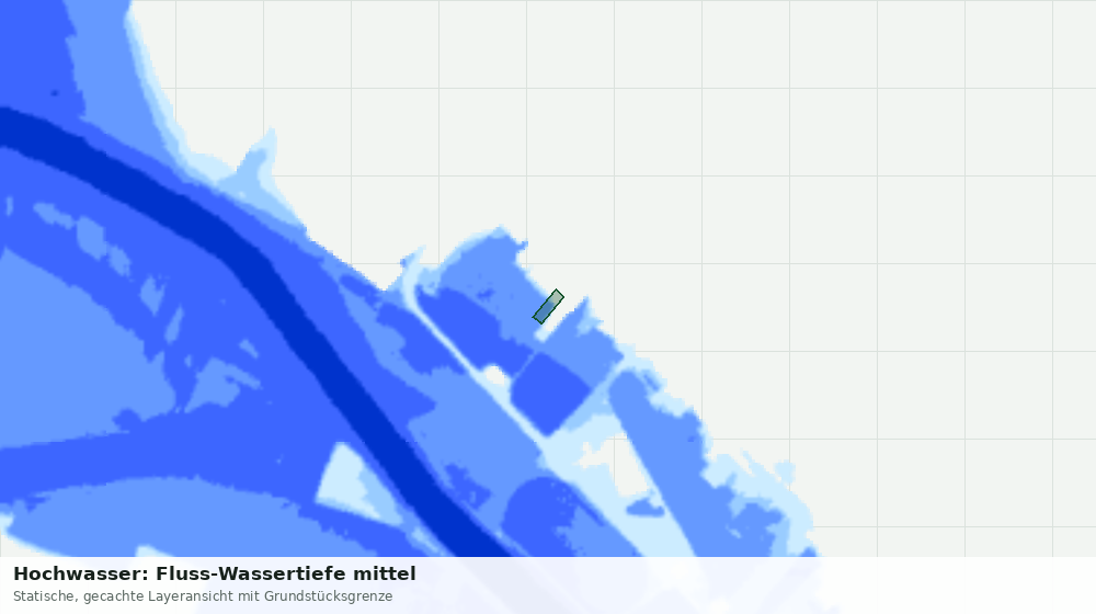 Statische Kartenansicht: Hochwasser: Fluss-Wassertiefe mittel