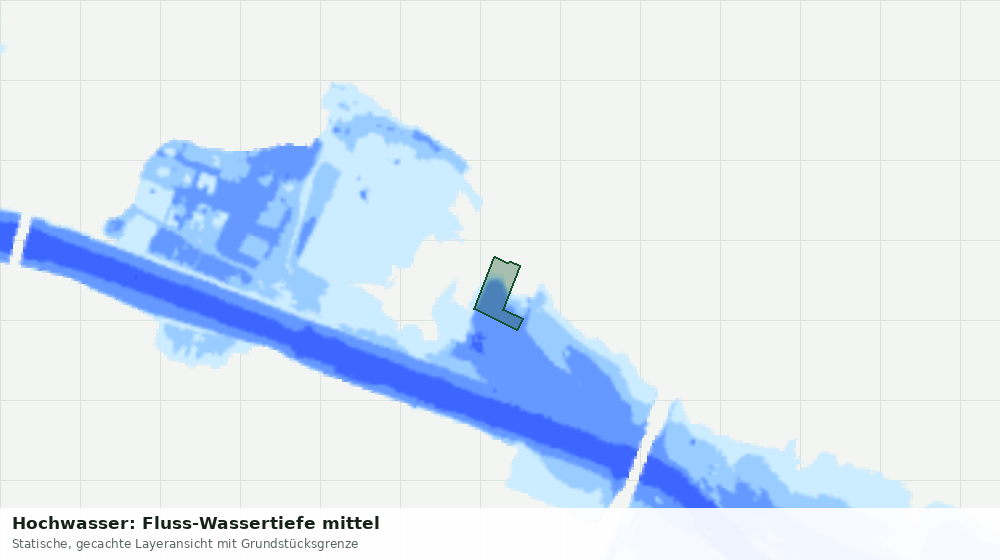 Statische Kartenansicht: Hochwasser: Fluss-Wassertiefe mittel
