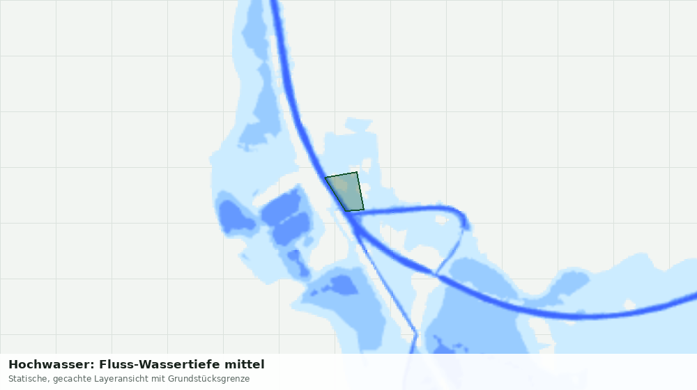 Statische Kartenansicht: Hochwasser: Fluss-Wassertiefe mittel