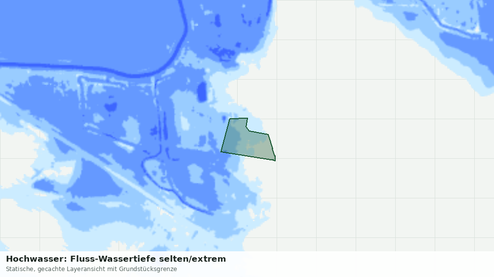 Statische Kartenansicht: Hochwasser: Fluss-Wassertiefe selten/extrem