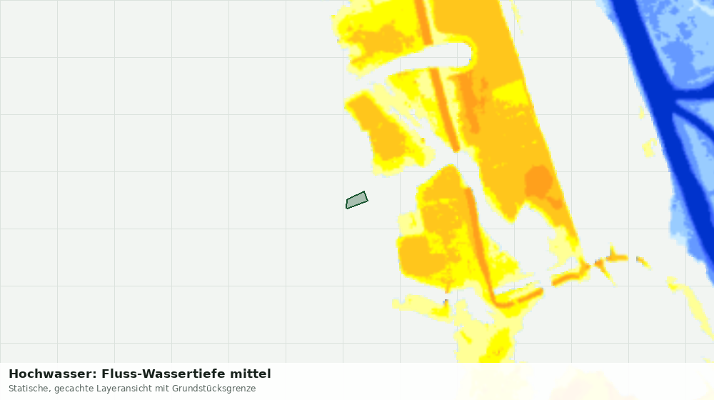 Statische Kartenansicht: Hochwasser: Fluss-Wassertiefe mittel