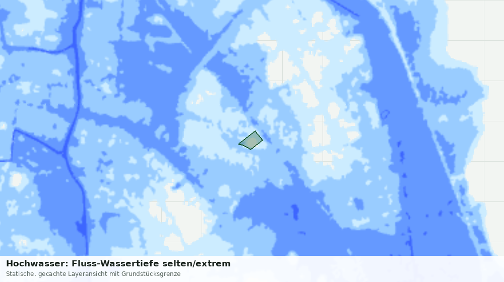 Statische Kartenansicht: Hochwasser: Fluss-Wassertiefe selten/extrem