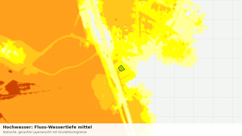 Statische Kartenansicht: Hochwasser: Fluss-Wassertiefe mittel