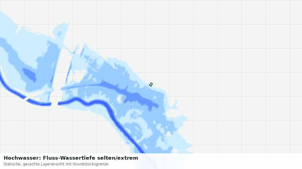 Statische Kartenansicht: Hochwasser: Fluss-Wassertiefe selten/extrem