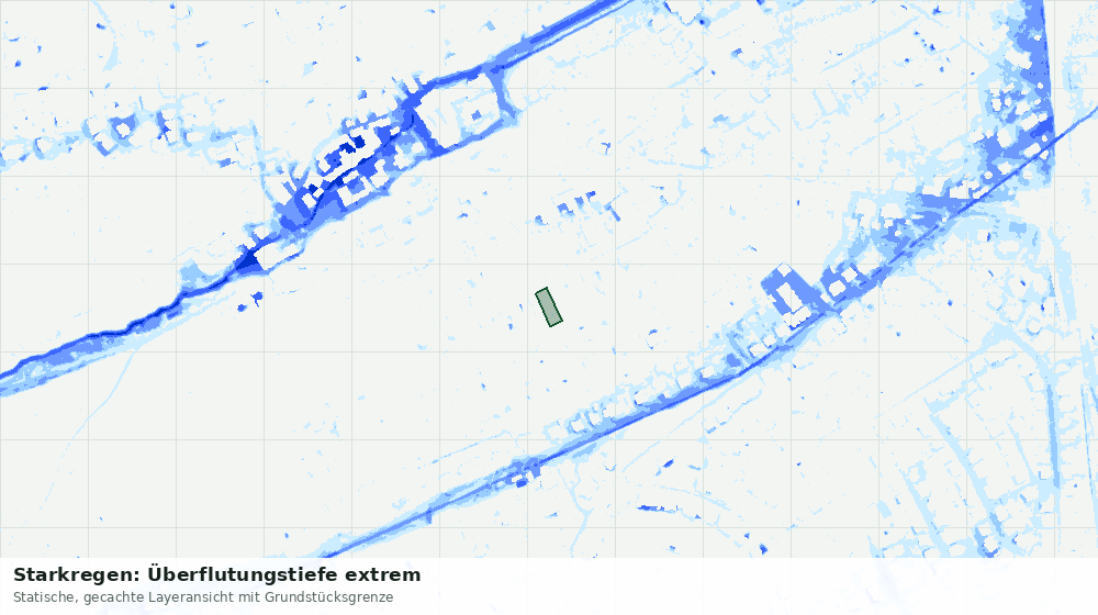 Statische Kartenansicht: Starkregen: Überflutungstiefe extrem