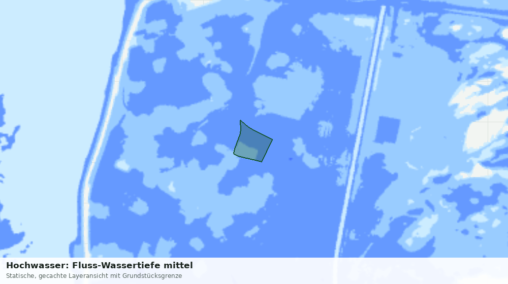 Statische Kartenansicht: Hochwasser: Fluss-Wassertiefe mittel
