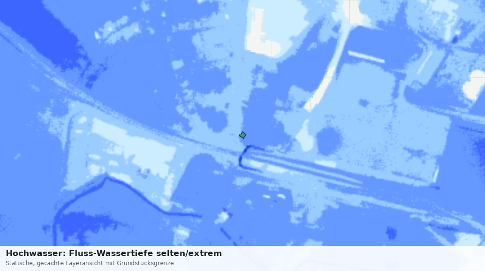 Statische Kartenansicht: Hochwasser: Fluss-Wassertiefe selten/extrem