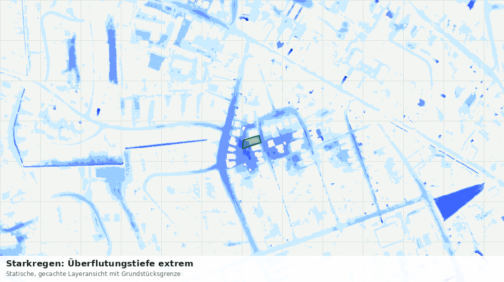 Statische Kartenansicht: Starkregen: Überflutungstiefe extrem