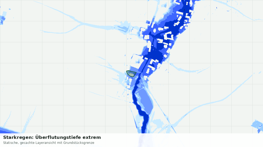 Statische Kartenansicht: Starkregen: Überflutungstiefe extrem