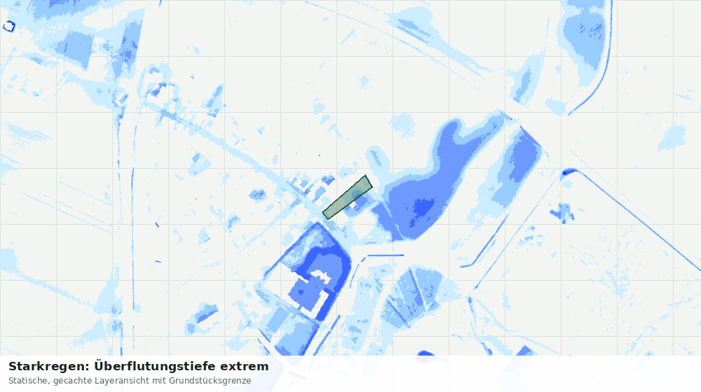 Statische Kartenansicht: Starkregen: Überflutungstiefe extrem