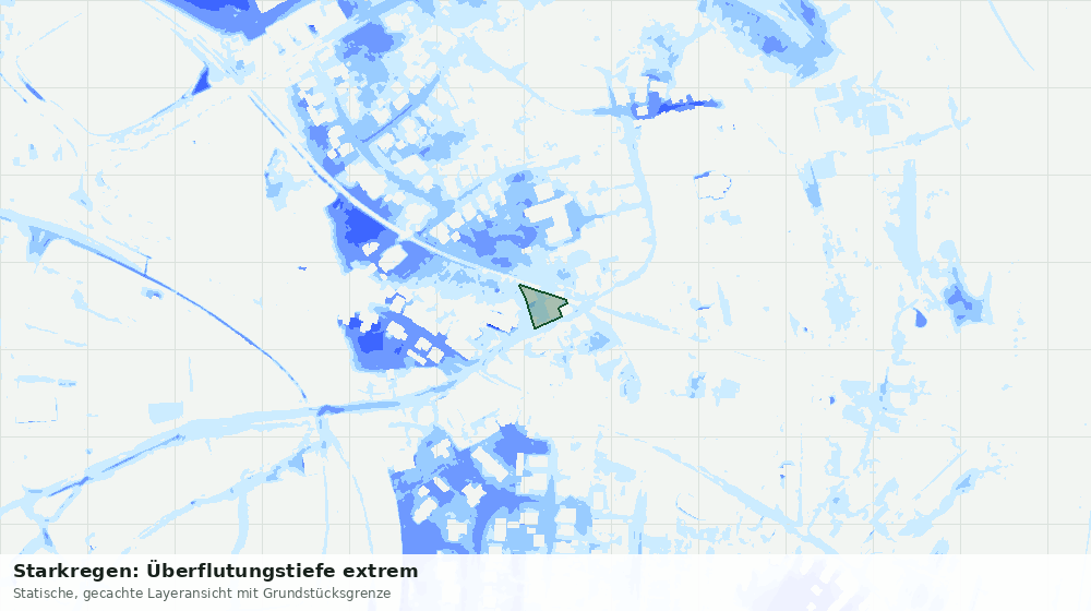 Statische Kartenansicht: Starkregen: Überflutungstiefe extrem