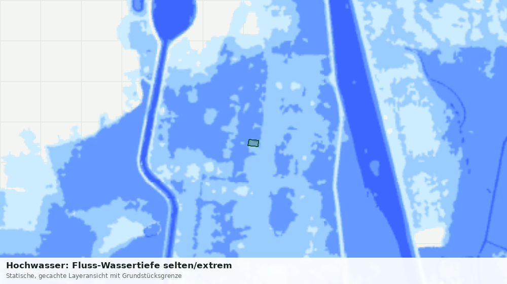 Statische Kartenansicht: Hochwasser: Fluss-Wassertiefe selten/extrem