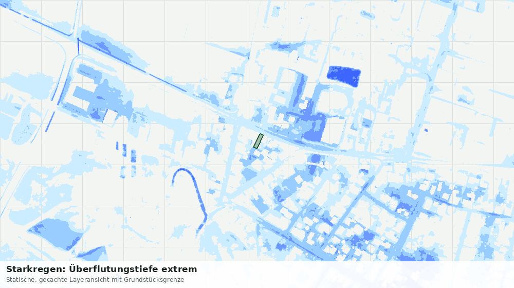 Statische Kartenansicht: Starkregen: Überflutungstiefe extrem