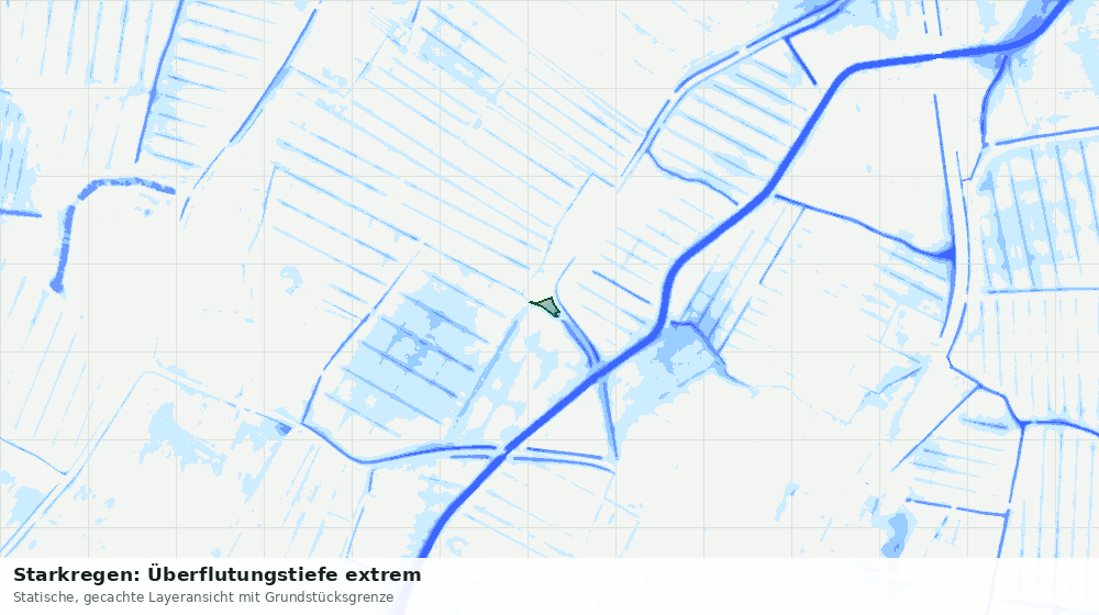 Statische Kartenansicht: Starkregen: Überflutungstiefe extrem