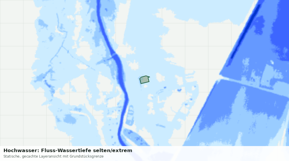 Statische Kartenansicht: Hochwasser: Fluss-Wassertiefe selten/extrem